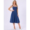 INSPIRE CHIC Women's Sleeveless Square Neck Midi Swing A-Line Party Wedding Guest Dresses - 3 of 4