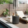 Bencmate Umbrella Bases, Umbrella Side Table with Umbrella Hole, Outside Storage Umbrella Base for Poolside Patio Balcony, Black, 14.8"*14.8"*16.7" - 3 of 4