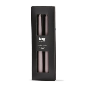 tag Color Studio 12" Traditional Taper Unscented Smokeless Paraffin Wax Candle Lavendar Set of 4 Burn Time 8 hrs. - 1 of 3