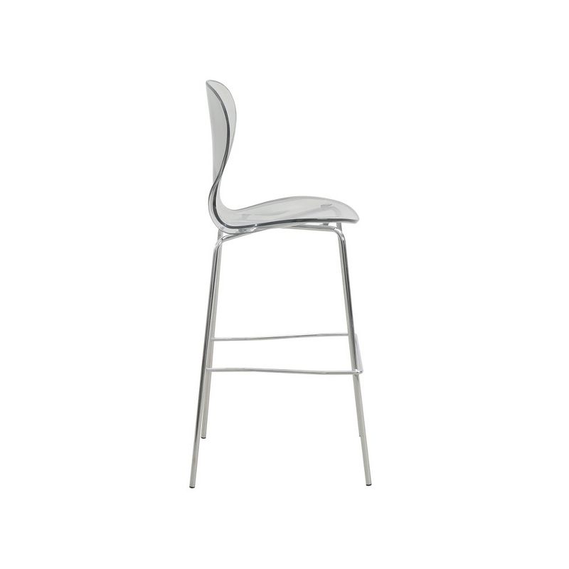 LeisureMod Oyster Acrylic Barstool with Steel Frame in Chrome Finish, 4 of 12