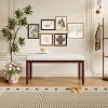KWPZQEB 38" Dining Bench, End of Bed with Upholstered & Solid Wood Legs, Entryway Bench, Side Bench for Kitchen, Bedroom, Hallway, Brown/Beige - 4 of 4