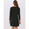 cheibear Women's Long Sleeve Lace Trim V-Neck Pajama Dress - 3 of 4