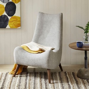 CAVINAS Faux Fur Accent Chair with Curved Back and Metal Sled Frame,Comfy Upholstered Living Room Chairs,Reading Chairs for Living Room - 1 of 4