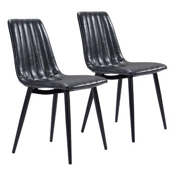 Set of 2 Dolores Dining Chairs Vintage Black - ZM Home