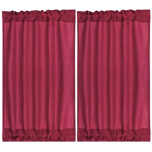2 Pcs Polyester Blackout Sliding Darkening Curtain Panels - PiccoCasa - 1 of 3