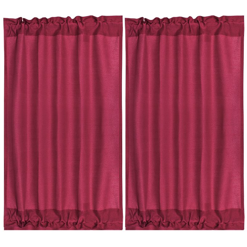 2 Pcs Polyester Blackout Sliding Darkening Curtain Panels - PiccoCasa, 1 of 4
