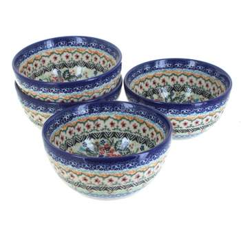 Blue Rose Polish Pottery 71-4 Vena Dessert Bowl Set