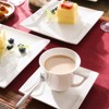 vancasso 30 Pieces Porcelain Dinnerware Set, White Set, Square Plate With Corrugation, Service For 6 Person - 4 of 4