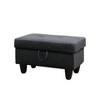 DOMETOUR Linen Living Room Ottoman - Stylish Upholstered Footstool for Modern Spaces Black Gray - 4 of 4