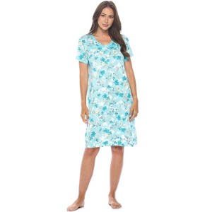 Casual Nights Women's Super Soft Yummy Nightshirt, Short Sleeve Nightgown, Night Dress with Fun Prints & Patterns - 1 of 4