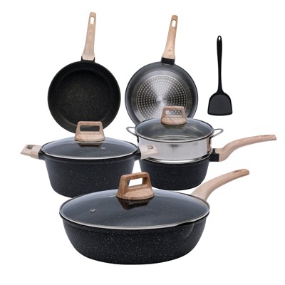 SUGIFT Nonstick Pots and Pans Set, 10 Pcs Induction Kitchen Cookware Sets