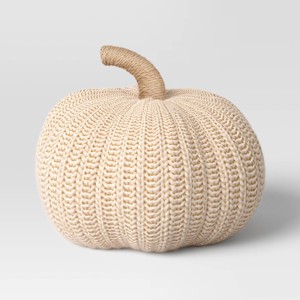 Knit Pumpkin with Jute Stem Novelty Throw Pillow - Threshold™ - 1 of 4