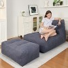 Hooseng Giant Bean Bag Chair with Ottoman, Lounge Beanbag Lounger for Adults, Oversized Beanbag Lazy Floor Sofa for Living Room, Bedroom - 2 of 4