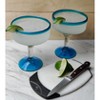 Dos Sueños Mexican Hand Blown Glassware Combo Set - Aqua Rim Pitcher and Margarita Glasses - 4 of 4