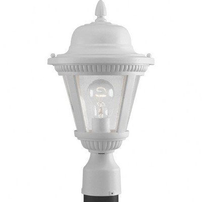 Progress Lighting Westport 1-Light Outdoor Post Lantern, Antique Bronze, Seeded Glass Shade