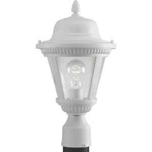 Progress Lighting Westport 1-Light Outdoor Post Lantern, Antique Bronze, Seeded Glass Shade - 1 of 2
