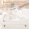 Elevated Luxury Velvet Dog Sofa Bed L Shaped Dogs Lounger Couch Bed with Removable Cushion Mat & Soft Pillow for Kitten Puppy - 4 of 4