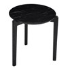 CAVINAS Coffee Tables for Living Room Modern Round Coffee Table Unique Solid Wood Center Table with Imitation Marble Tabletop, Office - 2 of 4