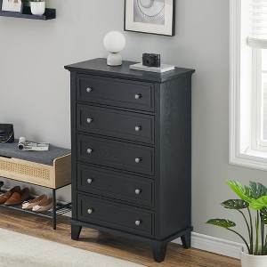 5 Drawers Dresser for Bedroom, Dresser with Wide Drawers, Wood Chest of Drawers, Tall Dresser - 1 of 4