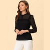 INSPIRE CHIC Women's Swiss Dots Long Sleeve Ruffled Work Office Chiffon Blouse - 3 of 4