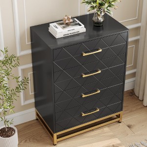 Narrow Chest of Drawers, Small White Cabinet with Handles , Table for Bedroom, Hallway, Living Room, Multifunctional Space-Saving - 1 of 4