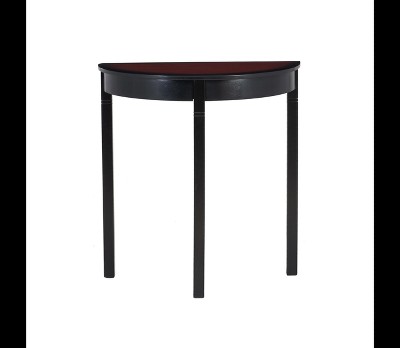 Transitional Black Cherry Demilune Console Table - Compact Elegance