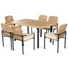 TiramisuBest 7-Piece Outdoor Wicker Patio Dining Set - Plastic-Wood Table£¬Umbrella Hole, Beige Cushions for Backyard/Garden/Poolside - 4 of 4
