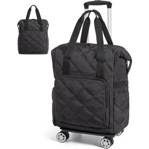 35L Carry On Rolling Duffle Bag, Detachable Wheels & PVC Wet Pocket, Practical Travel Luggage - 1 of 4
