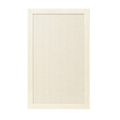 17.5" x 28.5" Linen Natural Woodgrain Framed Pinboard Cream - Sheffield Home