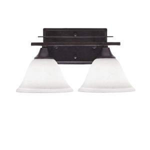 Toltec Lighting Uptowne 2 - Light Vanity in  Dark Granite with 7" White Muslin Shade - 1 of 1