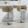 Resenkos Counter Bar Stools, Counter Stool,360�� Swivel Bar Stools Set of 2 with Woven Back & Footrest(Yellow) - 2 of 4