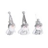 Transpac Polyester 5 in. Gray Christmas Plush Snowman and Santa Ornament in Crate Set of 12 - 4 of 4