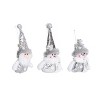 Transpac Polyester 5 in. Gray Christmas Plush Snowman and Santa Ornament in Crate Set of 12 - image 4 of 4