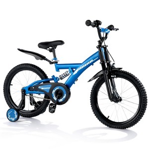SUGIFT 18 Inch Kids Bike with Suspension and Training Wheels, Adjustable Seat, Hand & Coaster Brake, All-Terrain Tires for Boys and Girls Ages 6–9 - 1 of 4