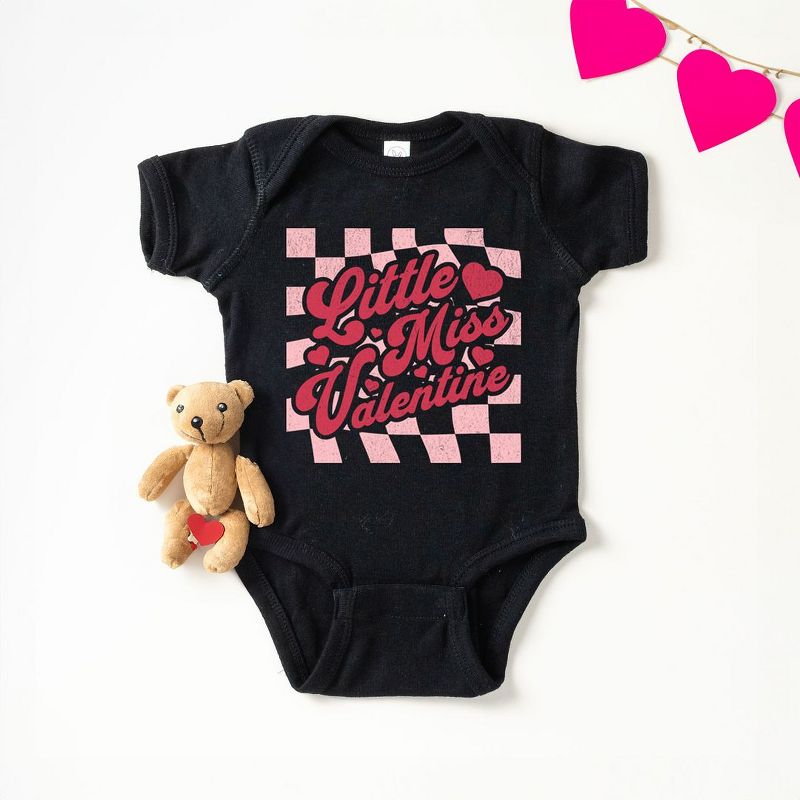 The Juniper Shop Checkered Little Miss Valentine Baby Bodysuit, 2 of 3