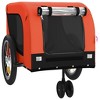 vidaXL Pet Bike Trailer Orange and Black Oxford Fabric and Iron 49.2" x 24.8" x 26" - 4 of 4