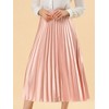 INSPIRE CHIC Women's Party Elastic Waist Metallic Shiny Accordion Pleated Midi Skirt - 2 of 4