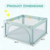 Safstar Baby Playpen, 49.5" x 49.5" Toddler Play Yard w/ 50 Ocean Balls & 4 Pull Rings, Non-Slip Safety Play Pen w/Zippered Door - 2 of 4
