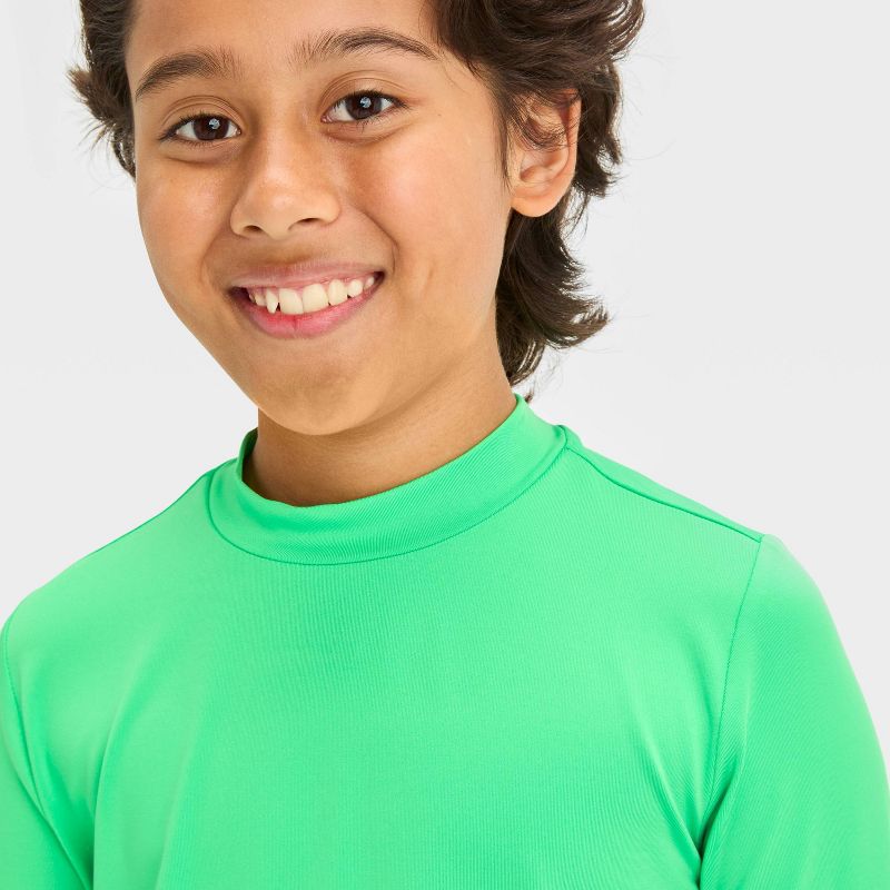 Boys&#39; Long Sleeve Solid Rash Guard Top - Cat &#38; Jack&#8482; Lime Green, 3 of 4