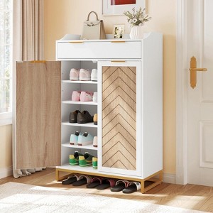 5 Tier Modern Shoe Storage Cabinet Shoes Rack with Drawer Entryway Hallway - 1 of 4