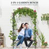 Gulches Metal Trellis Arbor Arch for Climbing Plants with Garden Bench, Grow Grapes & Vines, Patio Decor & Outdoor Steel Decorative Seating,Black - 2 of 4