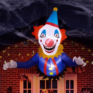 SEVOBAL 3.3 FT Halloween Inflatable Clown Broke Out Window Outdoor Decorations Blow up Decor Holiday Party Yard Lawn Garden Decor, Blue, 26"*9"*20" - 1 of 4
