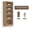 VAUXHILL & CO. Halston Standard Bookcase, Adjustable Storage Open Display Shelving Unit for Home & Office, 31.49”L x 13.77”W x 72.8”H, Oak - 3 of 4