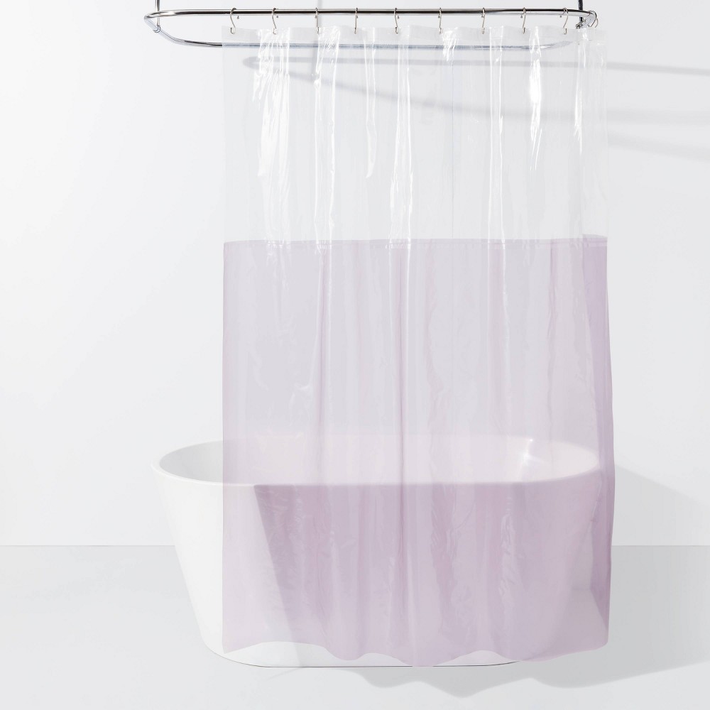 PEVA Colorblock Shower Curtain Clear - Room Essentials