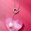Ross-Simons 9-10mm Cultured Pearl Heart Lariat Necklace in Sterling Silver Size - 3 of 4