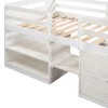 NicBex Twin Size Loft Bed Low Level Design Pine Bed Frame with 2 Shelves, 2 Drawers and Full Length Guardrail, No Box Spring Required - 4 of 4