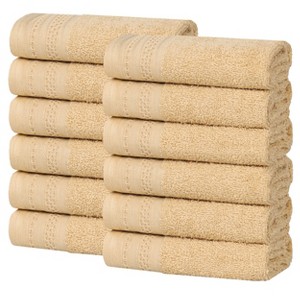 Honeycomb Waffle Border Cotton Medium Weight Towel Set by Blue Nile Mills - 1 of 4