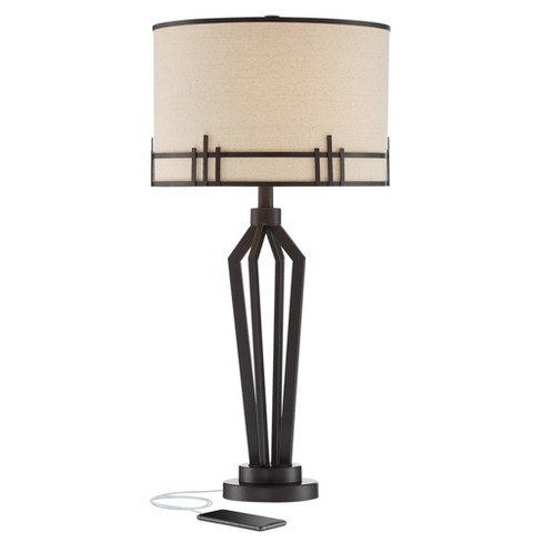 With Usb Charging Port, Oil Rubbed Bronze Finish Table Lamp
