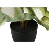 Monarch Specialties Artificial Plant 13 inch Tall Monstera Calthea Indoor Faux Fake Table Greenery Potted Set Of 2 Decorative Green Leaves Black Pots - 4 of 4