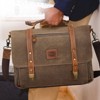 Waterproof Vintage Genuine Leather Mens Briefcase shoulder bag 16 Storage Pockets, Waxed Canvas Leather Computer Business Satchel Work Bag (Brown) - 2 of 4